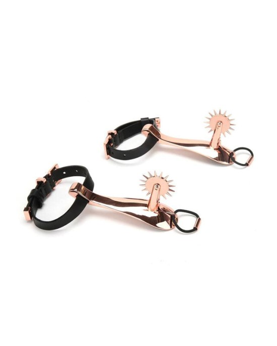 Secret Kisses Strap-On Rose Gold Spur Ankle Cuffs