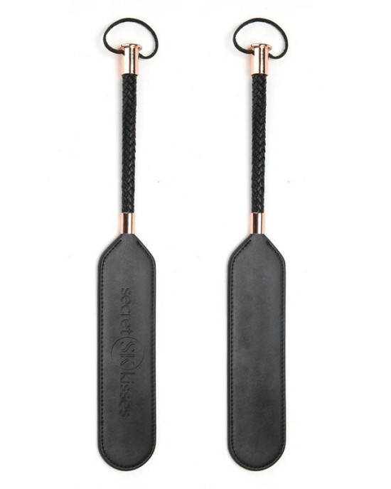 Secret Kisses Faux Leather Paddle - Black