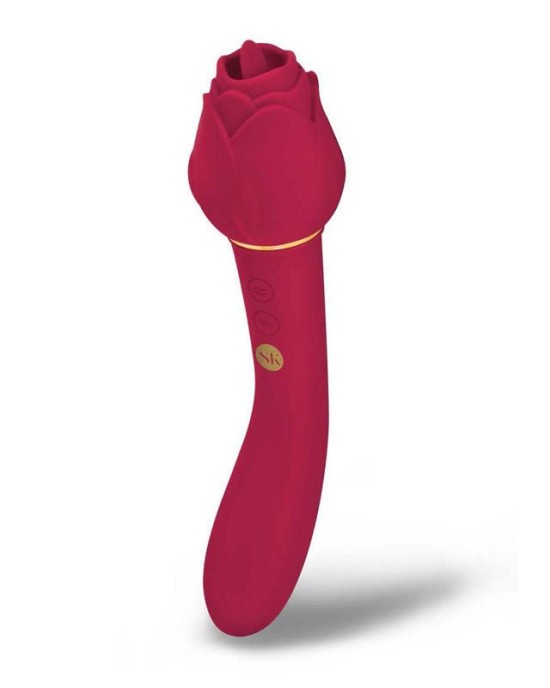 Secret Kisses Rosegasm Lingo - Dual Vibrator & Flickering Stimulator - Red