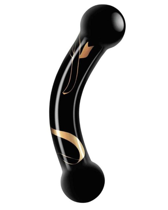 Secret Kisses 5.5 Inch Handblown Double Ended Dildo - Black