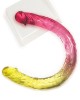 Shades 17 Inch Jelly Double Dong - Pink/Gold