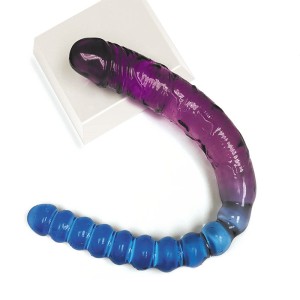 Shades 17 Inch Jelly Double Dong - Violet/Blue