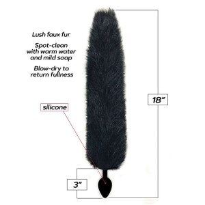 Foxy Fox Tail 18 Inch Butt Plug Tail - Black