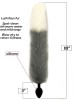 Foxy Fox Tail 18 Inch Butt Plug Tail - Grey with White Tip