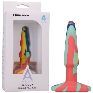 A-Play Groovy 4 Inch Anal Plug- Sunrise Coloured