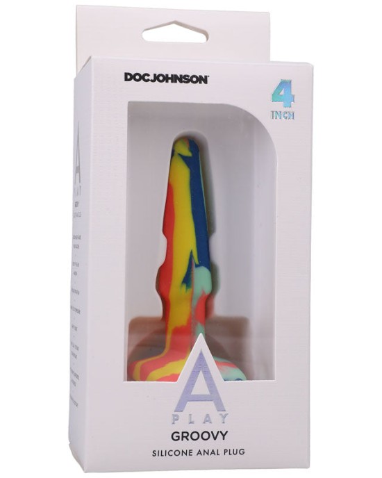 A-Play Groovy 4 Inch Anal Plug- Sunrise Coloured