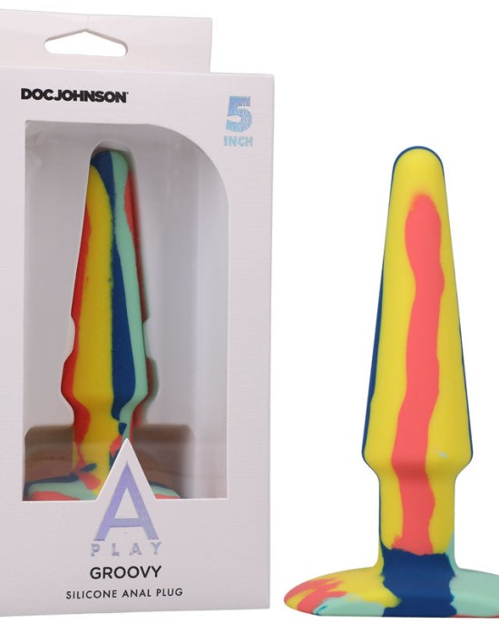 A-Play Groovy 5 Inch Anal Plug- Sunrise Coloured