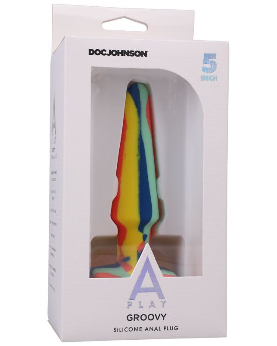 A-Play Groovy 5 Inch Anal Plug- Sunrise Coloured