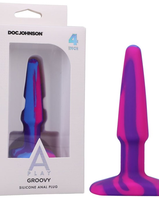 A-Play Groovy 4 Inch Anal Plug - Berry Coloured