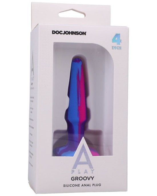 A-Play Groovy 4 Inch Anal Plug - Berry Coloured