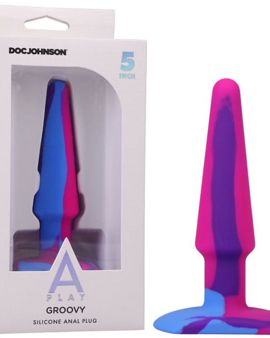 A-Play Groovy 5 Inch Anal Plug - Berry Coloured