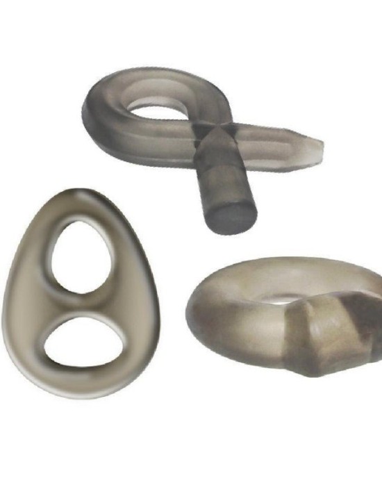 The 9's Phat Rings - Smoke - Set of 3