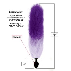 Foxy Fox Tail 18 Inch Butt Plug Tail - Purple Gradient