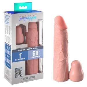 Fantasy X-Tensions Elite 1 Inch Silicone Extension - Flesh