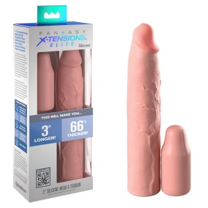 Fantasy X-Tensions Elite 3 Inch Silicone Mega Extension - Flesh