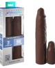 Fantasy X-Tensions Elite 3 Inch Silicone Mega Extension - Brown