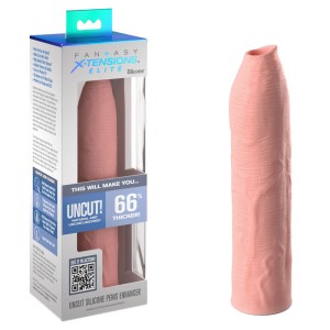 Fantasy X-Tensions Elite 7 Inch Uncut Silicone Penis Enhancer - Flesh