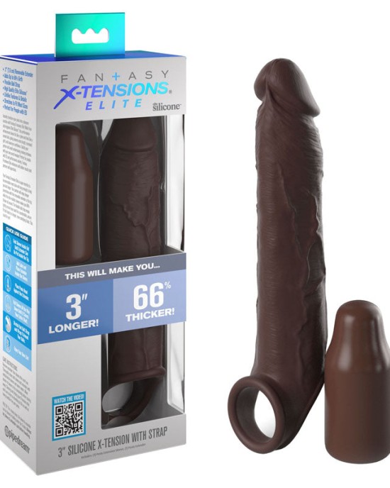 Fantasy X-Tensions Elite 3 Inch Extension with Strap - Brown