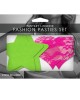 Glow Fashion Pasties Set - Solid Neon Green & Pink - 2