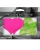 Glow Fashion Pasties Set - Neon Green & Solid Pink-1