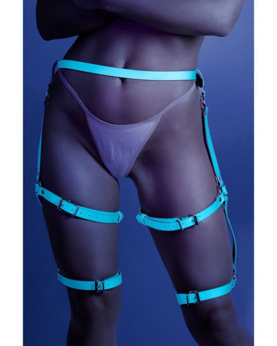 Glow Buckle Up Leg Harness - Blue - OS