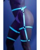 Glow Buckle Up Leg Harness - Blue - OS