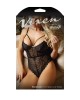 Vixen Wanderlust Chevron Lace Teddy - Black - OS