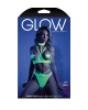 Glow Double Take Strappy Cupless Bra & Cage Thong - Green - M/L