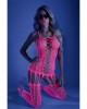 Glow Hypnotic Criss-Cross Paneled Bodystocking - Pink - OS