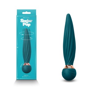 Sugar Pop Twist Textured Gyrating Massage Wand - Teal