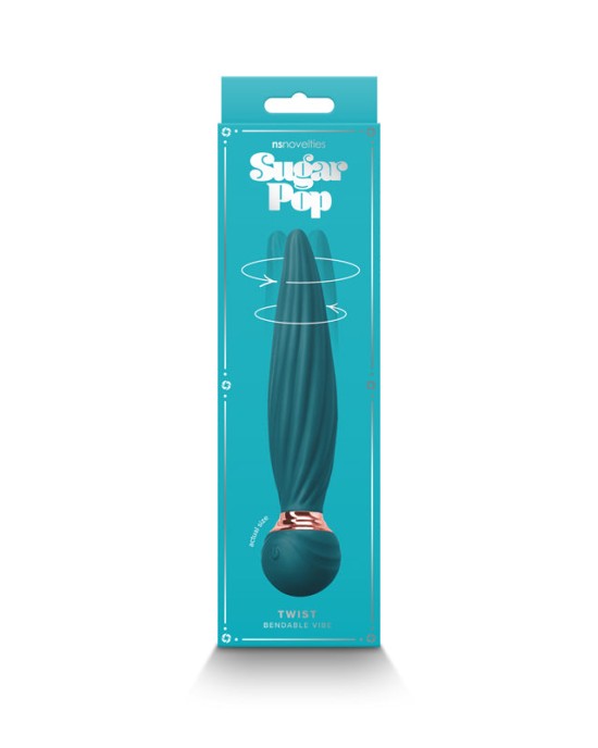 Sugar Pop Twist Textured Gyrating Massage Wand - Teal