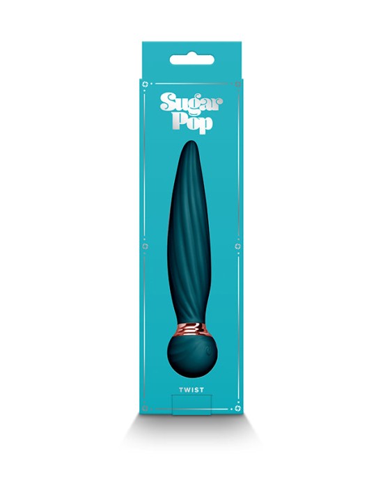 Sugar Pop Twist Textured Gyrating Massage Wand - Teal