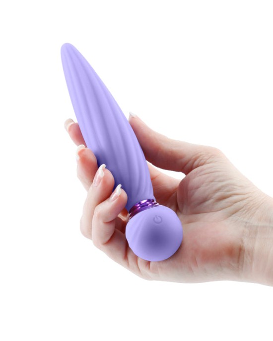 Sugar Pop Twist Textured Gyrating Massage Wand - Purple