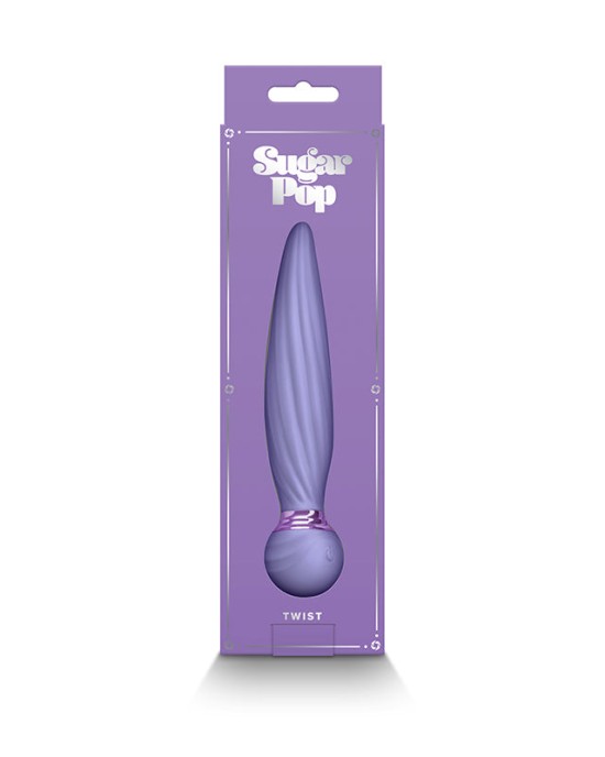 Sugar Pop Twist Textured Gyrating Massage Wand - Purple