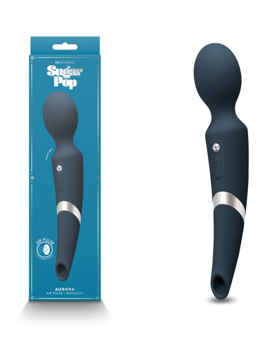 Sugar Pop Aurora 2-in-1 Air Pulse Wand Massager - Blue