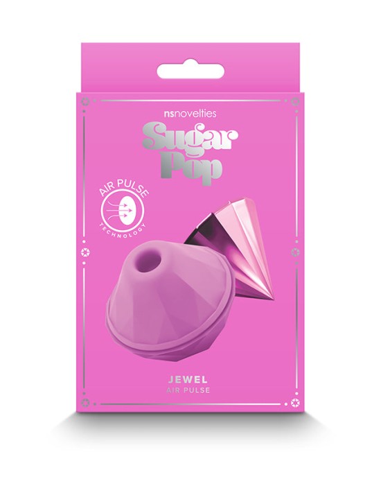 Sugar Pop Jewel Discrete Air Pulse Stimulator with Cover - Pink