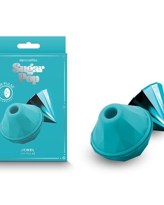 Sugar Pop Jewel Discrete Air Pulse Stimulator with Cover - Teal