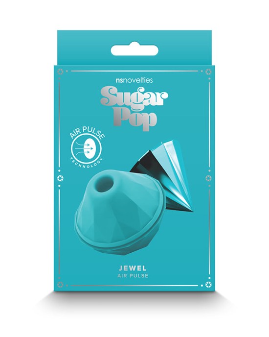 Sugar Pop Jewel Discrete Air Pulse Stimulator with Cover - Teal