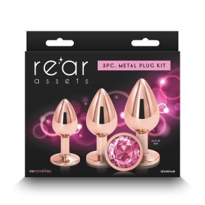 Rear Assets Rose Gold Round Pink Gem Trainer Kit - Set of 3