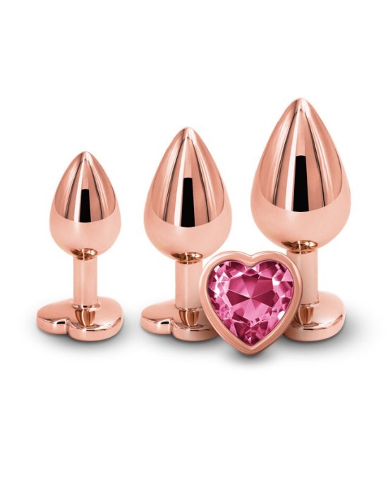 Rear Assets Rose Gold Heart Pink Gem Trainer Kit - Set of 3