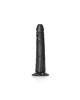 RealRock Realistic 8 Inch Slim Dildo with Suction Cup - Black