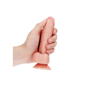 RealRock Realistic 6 Inch Curved Dong with Balls - Flesh