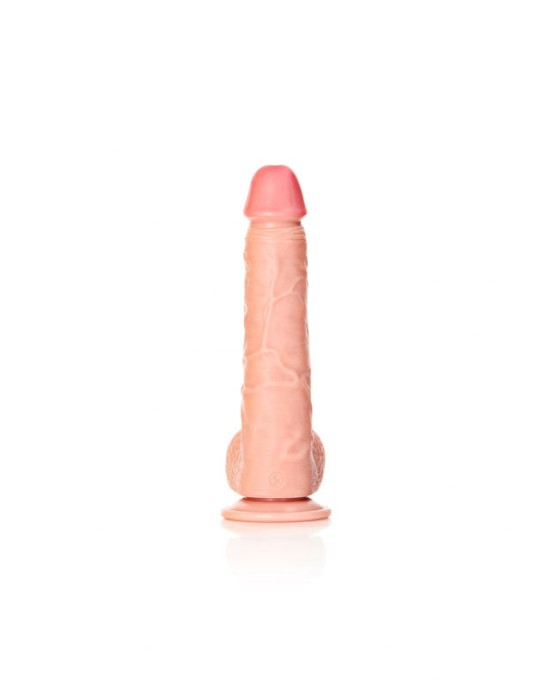 RealRock 10 Inch Straight Realistic Dildo with Balls - Flesh