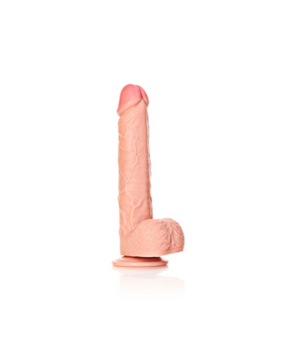 RealRock 10 Inch Straight Realistic Dildo with Balls - Flesh