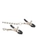 OUCH! Black & White Velcro Collar with Nipple Clamps - Black