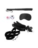 Ouch! Black & White Belt Bondage Kit - 4 Piece Set