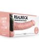 RealRock 7 Inch Vibrating Hollow Strap-On - Flesh