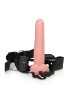 RealRock 9 Inch Vibrating Hollow Strap-On with Balls - Flesh