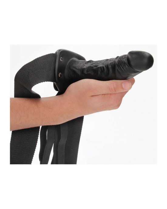 RealRock 6 Inch Hollow Strap-On - Black