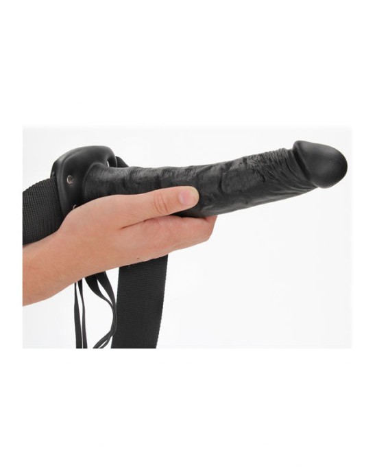 RealRock 10 Inch Hollow Strap-On - Black